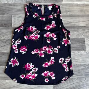 J. Crew Floral Sleeveless Blouse - Pink and Blue